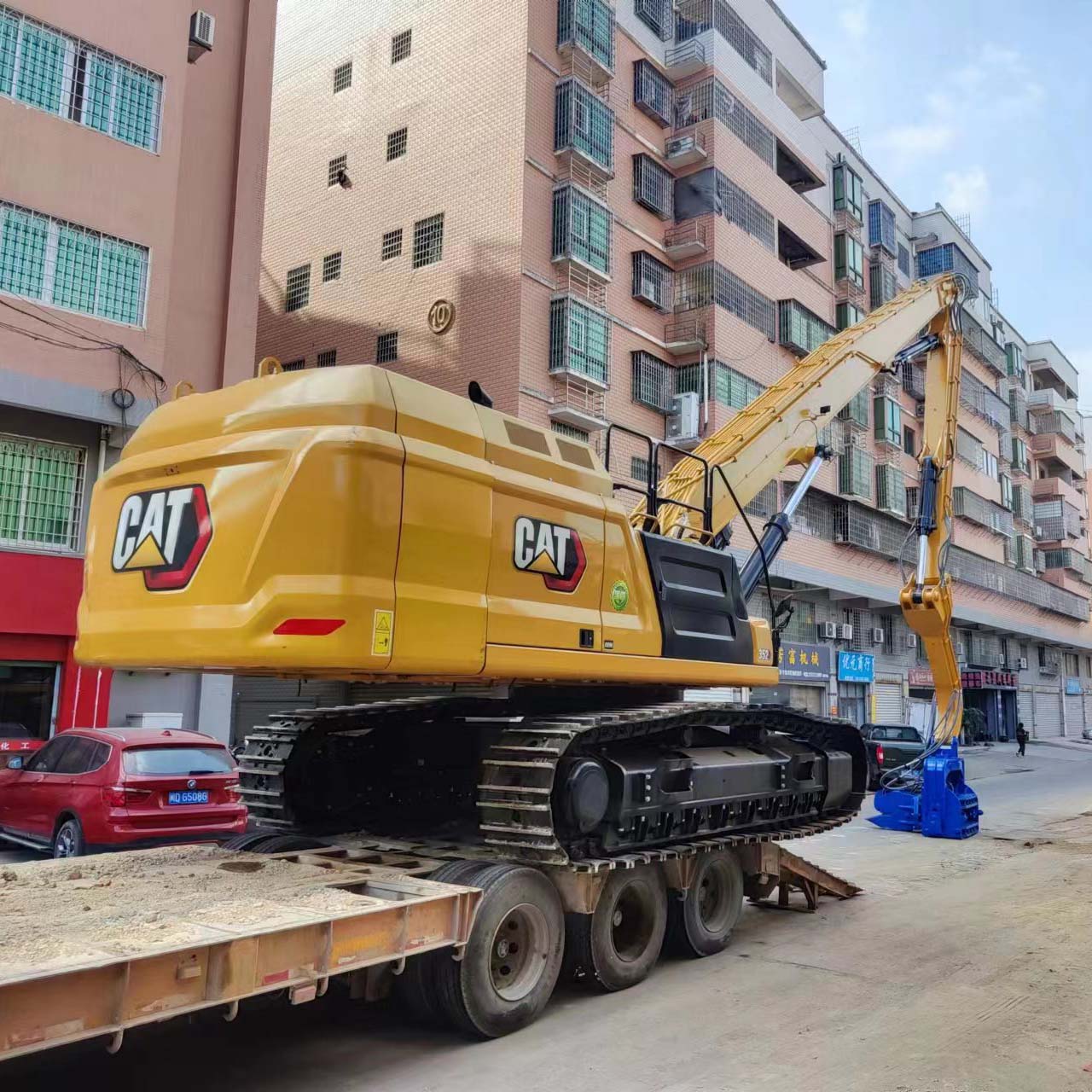 CAT352重型挖掘机加板桩长臂改装