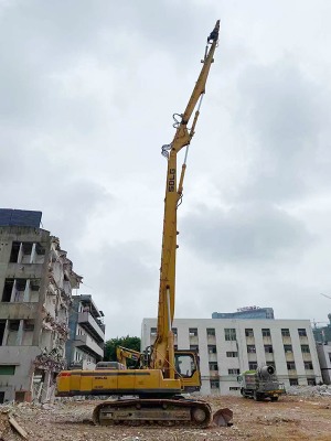 three-section high demolition boom