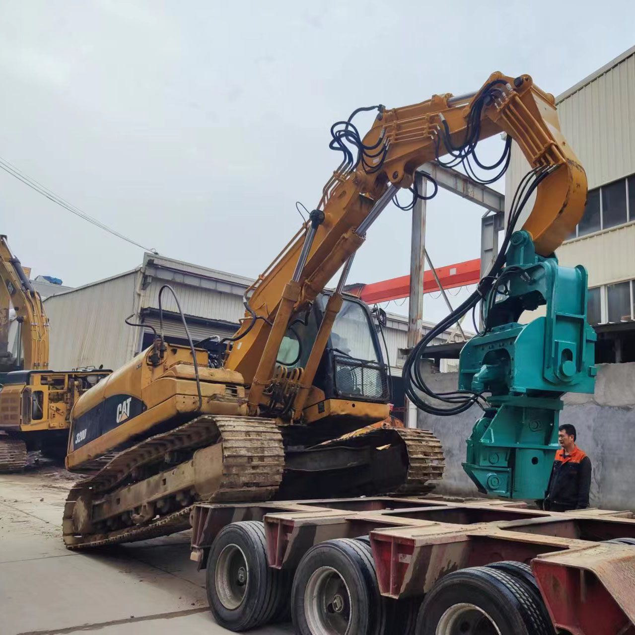 CAT320 solar energy system hydraulic cylinder Piling excavator arm