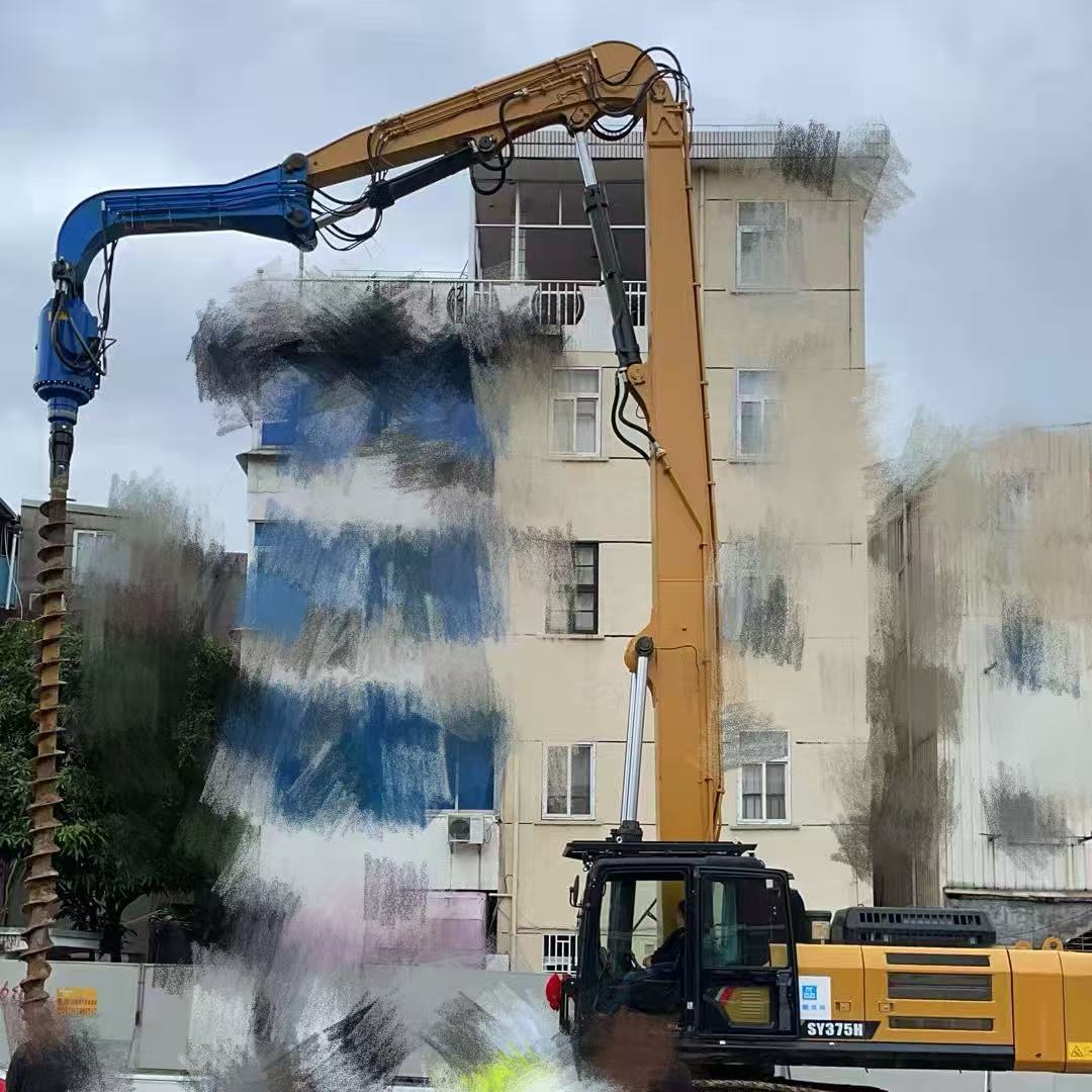 定制SY375重型挖掘机桩臂，用于基础工程